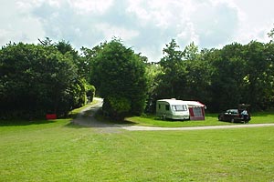 Looking towards the entrance. Magor Farm Campsite.